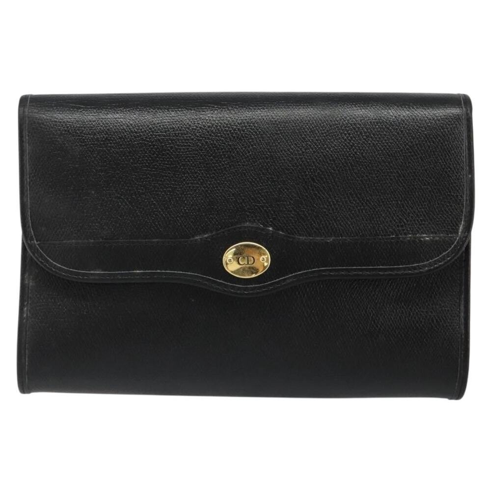 Dior Leather Chain Shoulder Bag Black